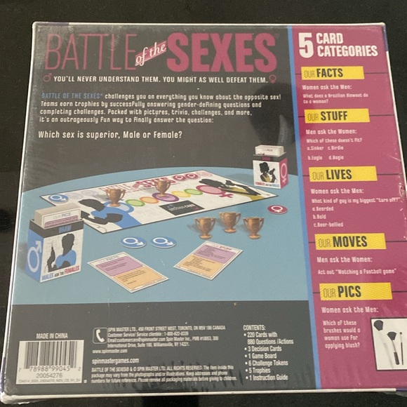 NWT Battle of the Sexes Adult Board Game , Factory Sealed - Picture 5 of 5